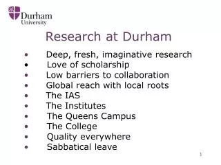 Research at Durham