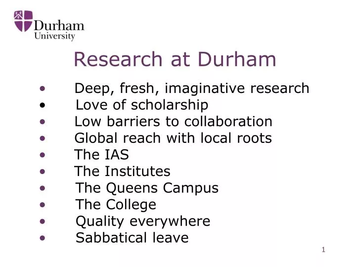research at durham