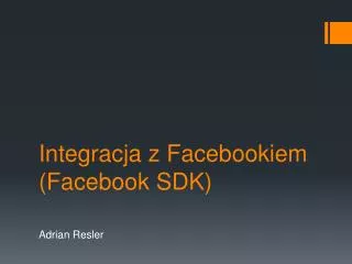 integracja z facebookiem facebook sdk