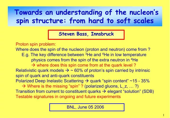 towards an understanding of the nucleon s spin structure from hard to soft scales