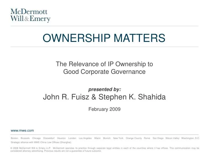 ownership matters