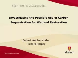 Investigating the Possible Use of Carbon Sequestration for Wetland Restoration