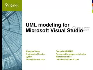 UML modeling for Microsoft Visual Studio