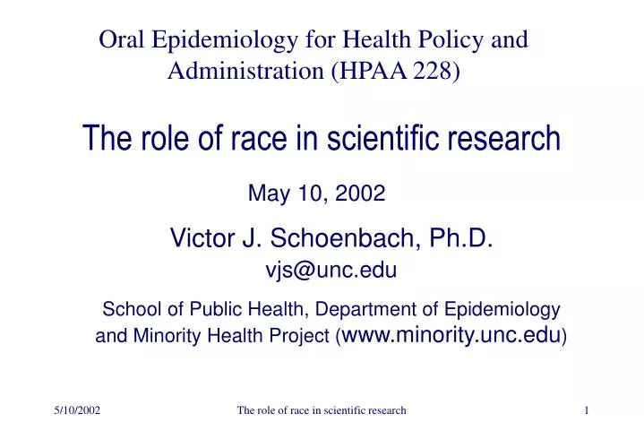 the role of race in scientific research
