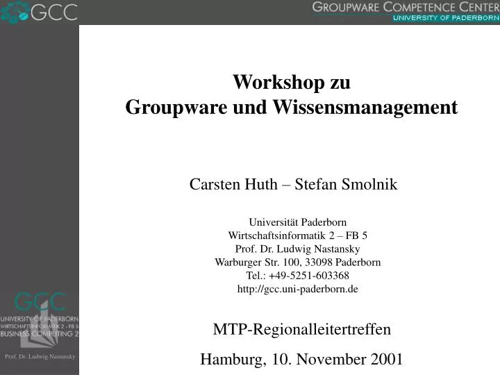 workshop zu groupware und wissensmanagement