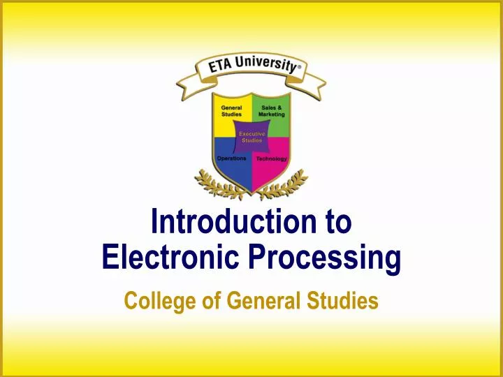 introduction to electronic processing