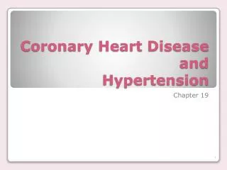 Coronary Heart Disease and Hypertension