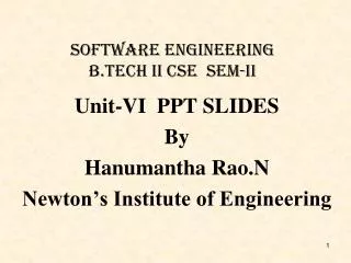 Software Engineering B.Tech Ii csE Sem-II
