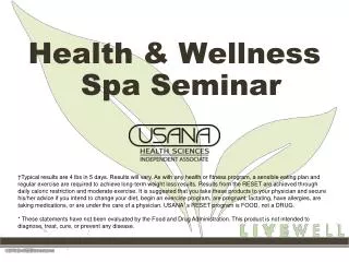 Health &amp; Wellness Spa Seminar