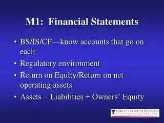 M1: Financial Statements