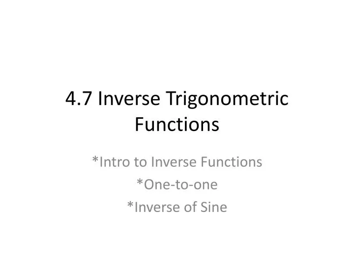 4 7 inverse trigonometric functions