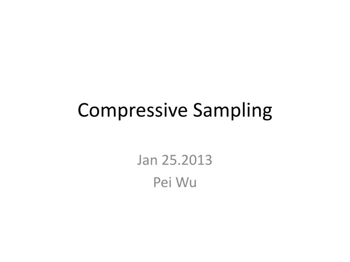 compressive sampling