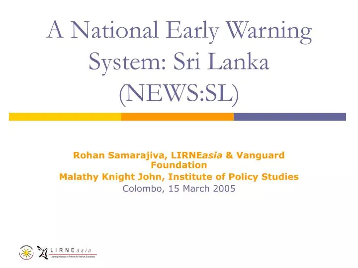 a national early warning system sri lanka news sl