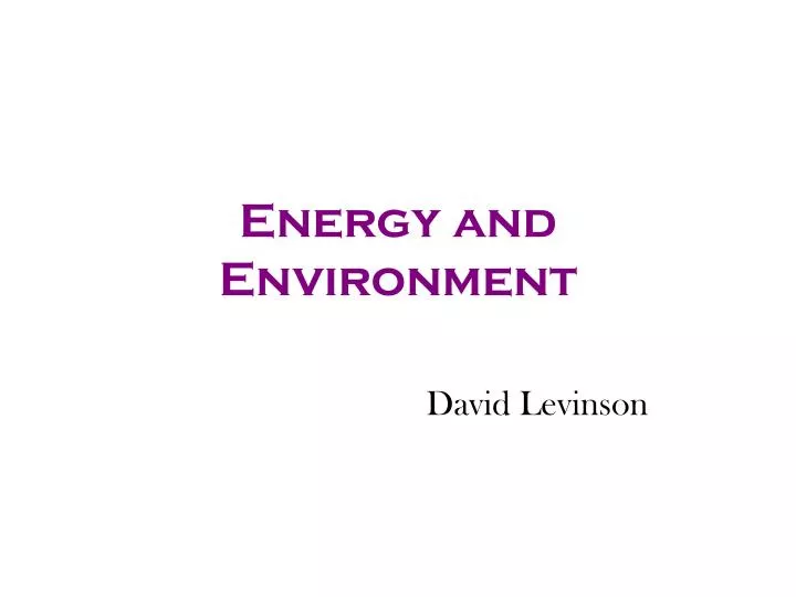 energy and environment