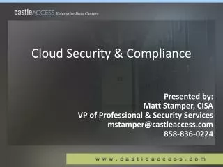 Cloud Security &amp; Compliance