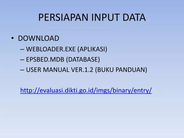 persiapan input data