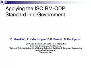 Applying the ISO RM-ODP Standard in e-Government