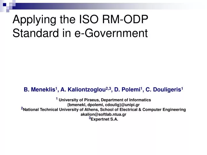 applying the iso rm odp standard in e government