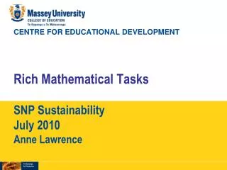 Rich mathematical tasks (RMTs)