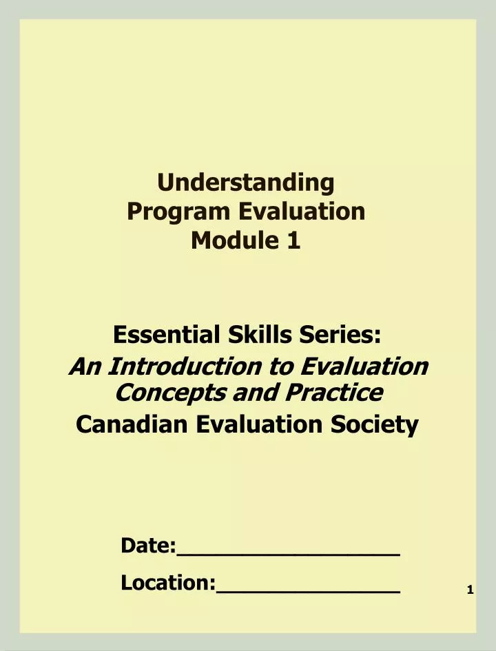 understanding program evaluation module 1