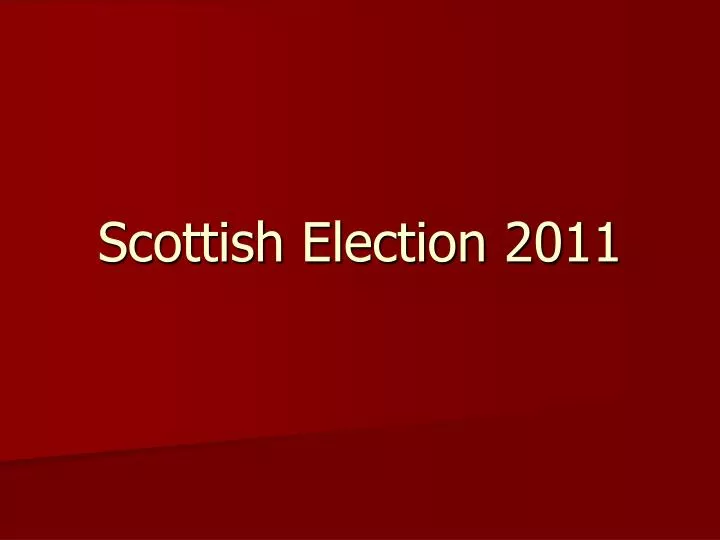 scottish election 2011