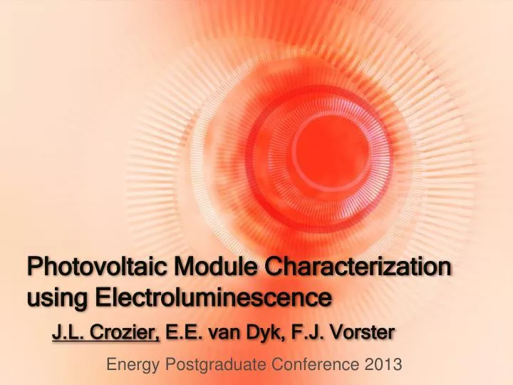 photovoltaic module characterization using electroluminescence