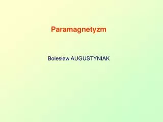 paramagnetyzm