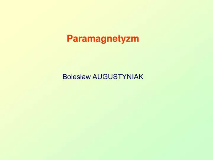 paramagnetyzm