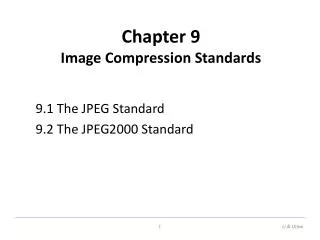 Chapter 9 Image Compression Standards