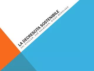 la decrescita sostenibile