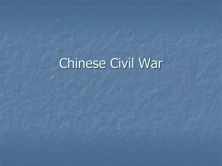 chinese civil war