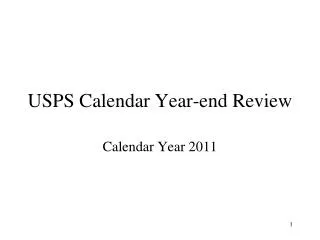USPS Calendar Year-end Review