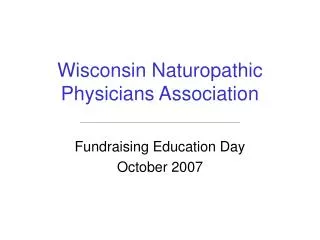 Wisconsin Naturopathic Physicians Association