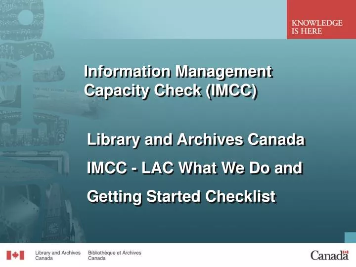 information management capacity check imcc