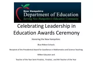 Celebrating Leadership in Education Awards Ceremony