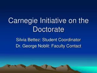 Carnegie Initiative on the Doctorate