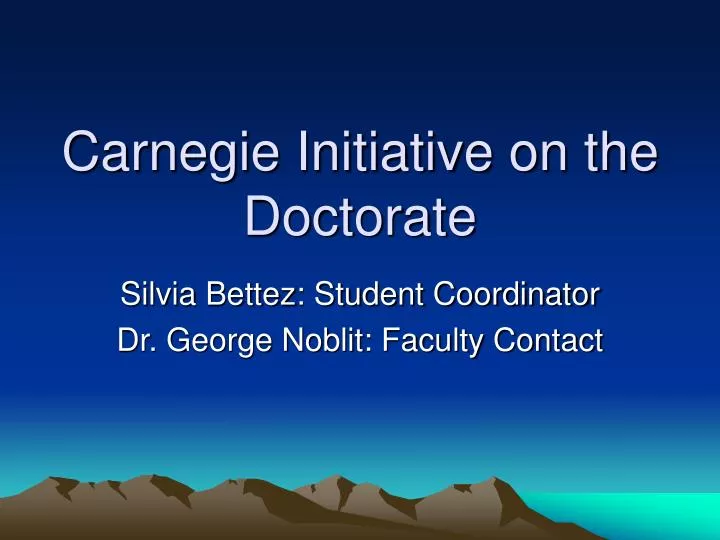 carnegie initiative on the doctorate