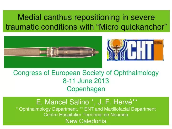 medial canthus repositioning in severe traumatic conditions with micro quickanchor