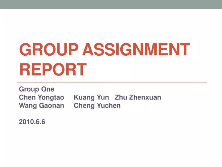 group assignment report