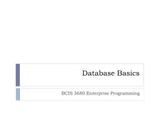 Database Basics