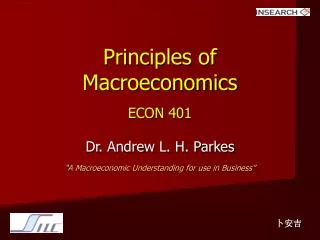 Principles of Macroeconomics ECON 401