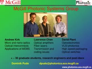 McGill Photonic Systems Group