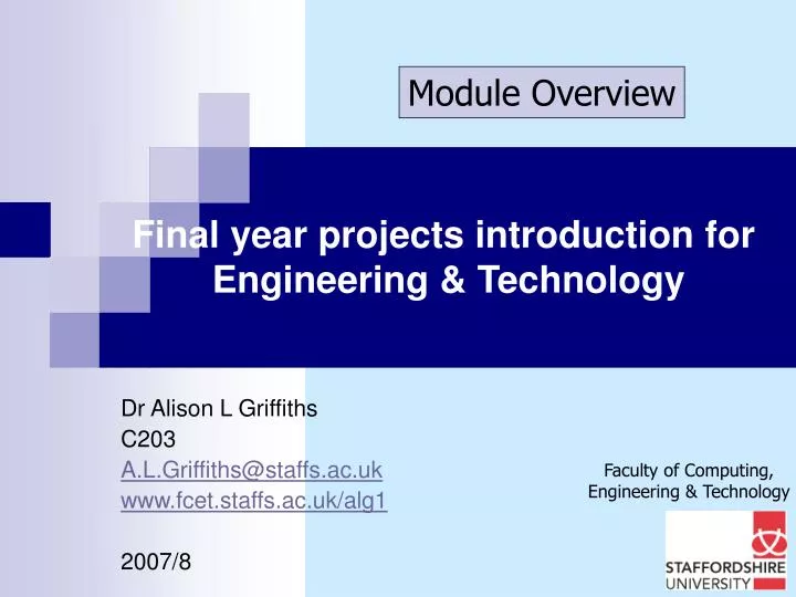 final year projects introduction for engineering technology