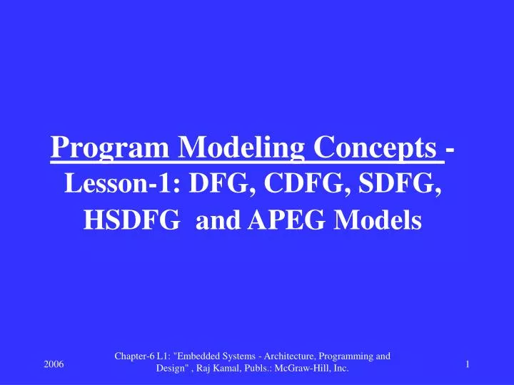 program modeling concepts lesson 1 dfg cdfg sdfg hsdfg and apeg models
