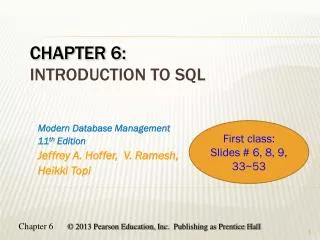 Chapter 6: Introduction to SQL