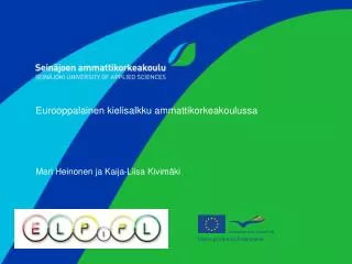 eurooppalainen kielisalkku ammattikorkeakoulussa