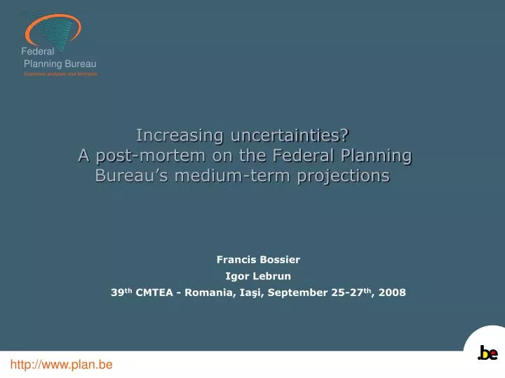 increasing uncertainties a post mortem on the federal planning bureau s medium term projections