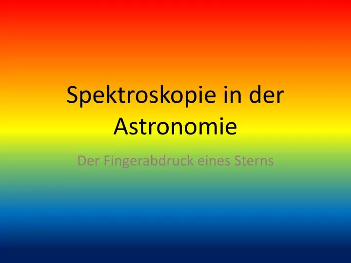 spektroskopie in der astronomie