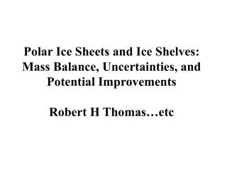 Estimating ice-sheet mass balance: techniques