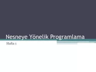nesneye y nelik programlama